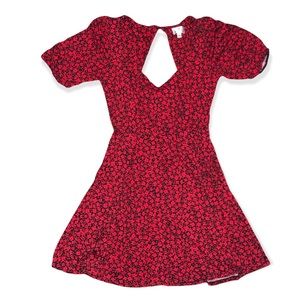 Red & Black Floral Dress🌹